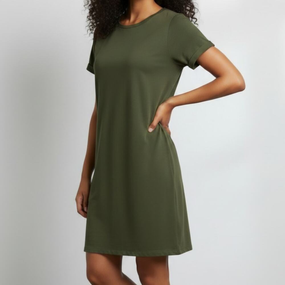 Lulus Olive Green Shift And Shout Short Sleeve Dress Women's Size XS NWT